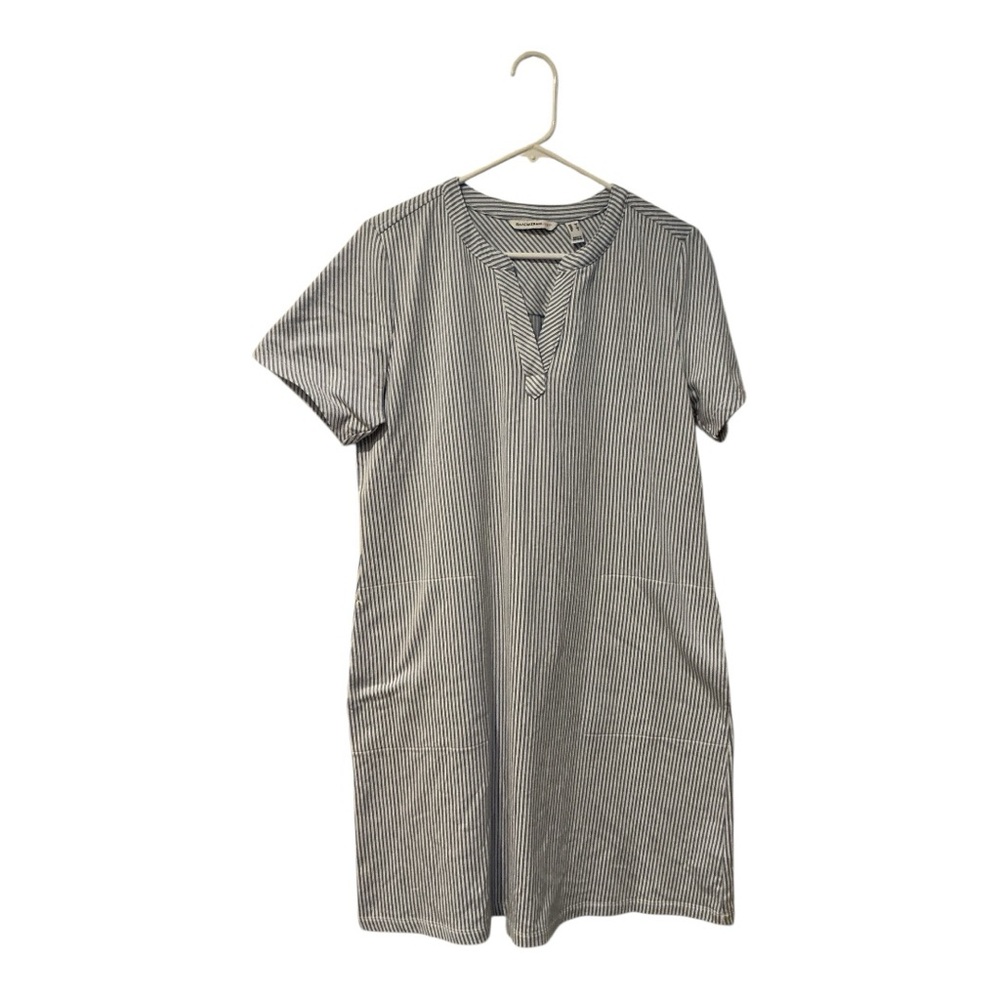 Isaac Mizrahi Live Blue White Striped Short Sleeve Shift Dress Size M. AA42 - Picture 7 of 9